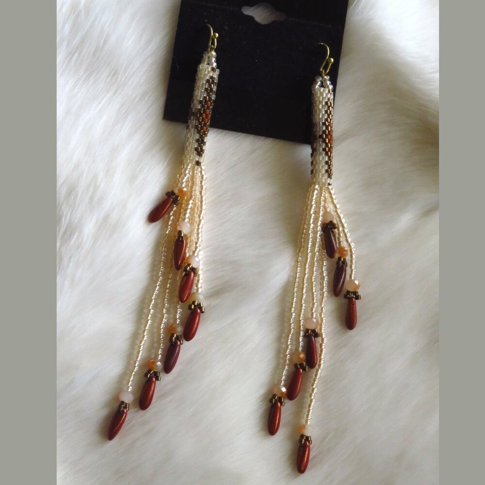 Asymmetric fringe earrings